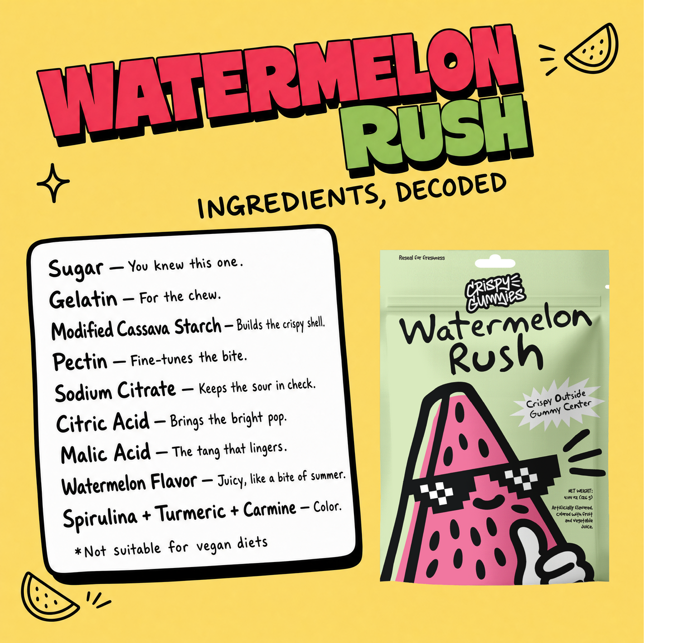 Crispy Gummies Watermelon Rush - 4.44oz