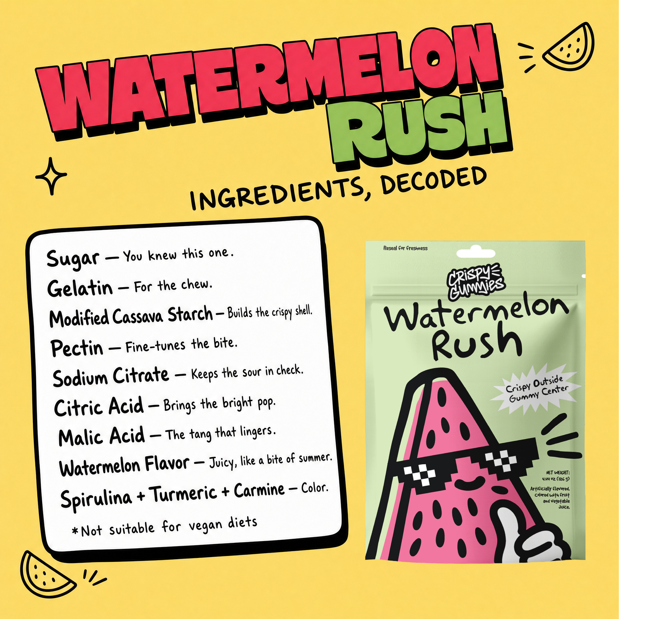 Crispy Gummies Watermelon Rush - 4.44oz